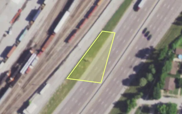 Aerial view of 7021 HANCOCK AV — vacant lot, St. Louis with approximate parcel outline