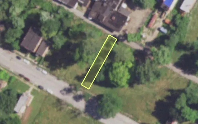 Aerial view of 4207 EVANS AV — vacant lot, St. Louis with approximate parcel outline