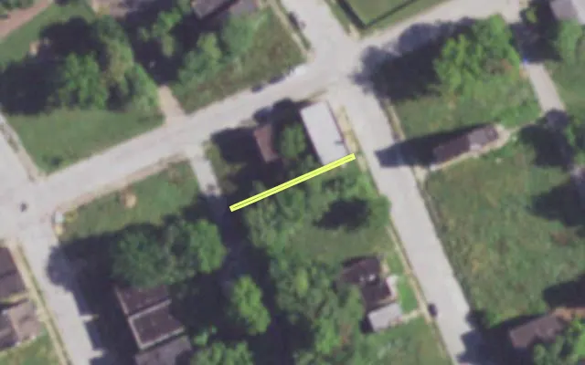 Aerial view of 4435 N 19TH ST — vacant lot, St. Louis with approximate parcel outline