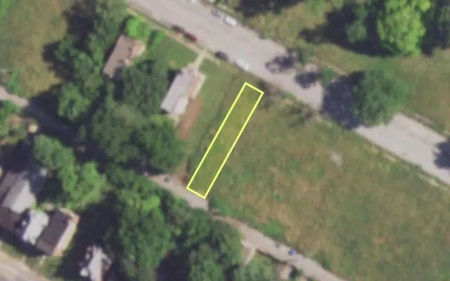 Aerial view of 4210 W EVANS AV — vacant lot, St. Louis with approximate parcel outline