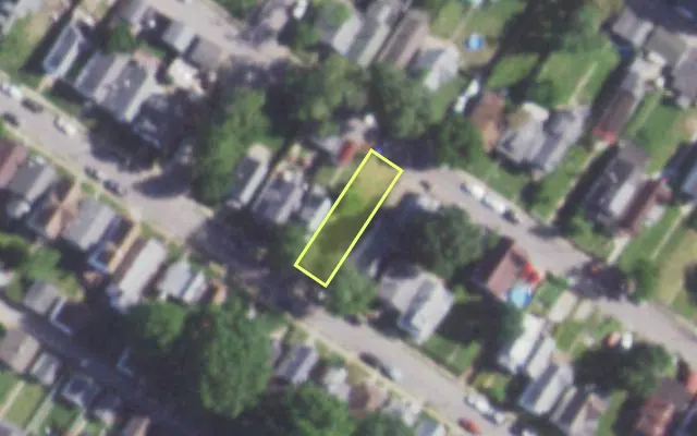 Aerial view of 4167 SCHILLER PL — vacant lot, St. Louis with approximate parcel outline