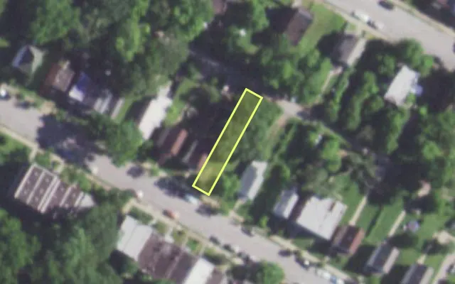 Aerial view of 5347 PATTON AV — vacant lot, St. Louis with approximate parcel outline