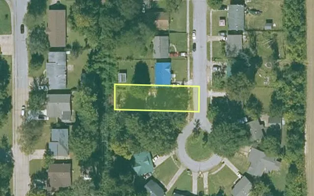Aerial view of MISSISSIPPI County parcel 305-06740-000 — Arkansas post-auction with approximate parcel outline