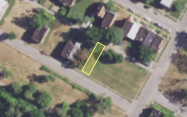 Aerial view of 3817 KENNERLY AV — vacant lot, St. Louis with approximate parcel outline