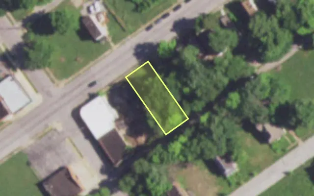 Aerial view of 5312 UNION BLVD — vacant lot, St. Louis with approximate parcel outline