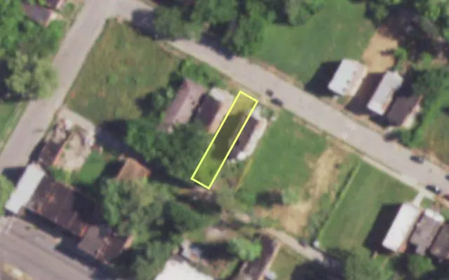 Aerial view of 4268 W ALDINE AV — vacant lot, St. Louis with approximate parcel outline