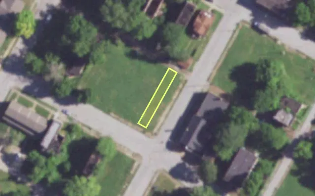 Aerial view of 3003 KOSSUTH AV — vacant lot, St. Louis with approximate parcel outline