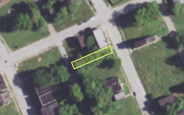 Aerial view of 4433 N 19TH ST — vacant lot, St. Louis with approximate parcel outline