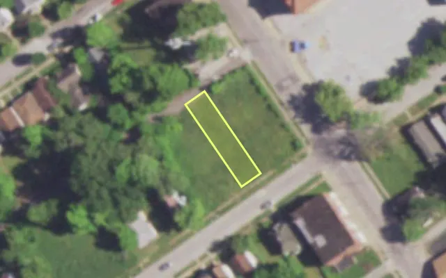 Aerial view of 4971 ALCOTT AV — vacant lot, St. Louis with approximate parcel outline