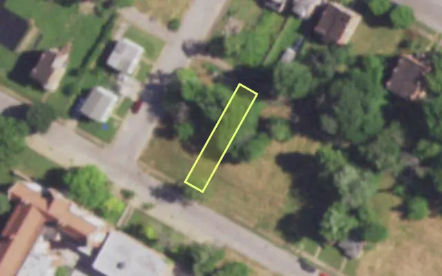 Aerial view of 4589 KENNERLY AV — vacant lot, St. Louis with approximate parcel outline