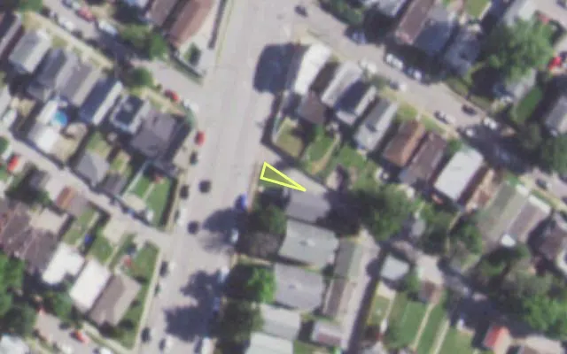 Aerial view of 5428 MORGAN FORD RD — vacant lot, St. Louis with approximate parcel outline