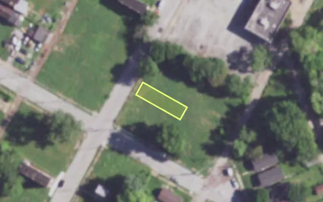 Aerial view of 4206 GROVE ST — vacant lot, St. Louis with approximate parcel outline