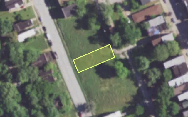 Aerial view of 3946 N 21ST ST — vacant lot, St. Louis with approximate parcel outline