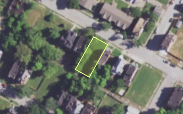 Aerial view of 3222 BAILEY AV — vacant lot, St. Louis with approximate parcel outline