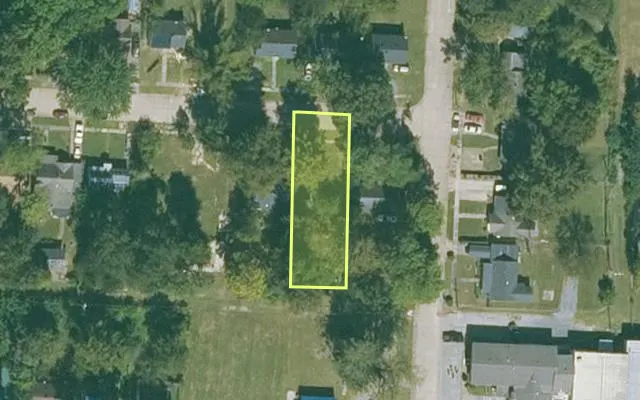 Aerial view of MISSISSIPPI County parcel 305-02321-000 — Arkansas post-auction with approximate parcel outline