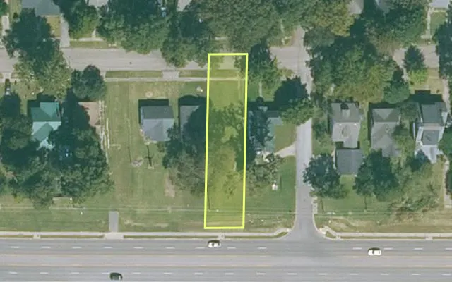Aerial view of MISSISSIPPI County parcel 305-01675-000 — Arkansas post-auction with approximate parcel outline