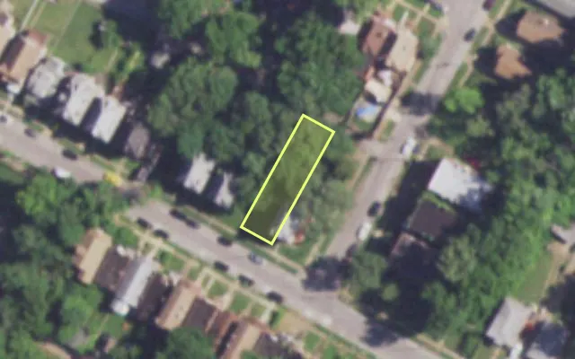 Aerial view of 4633 MARGARETTA AV — vacant lot, St. Louis with approximate parcel outline