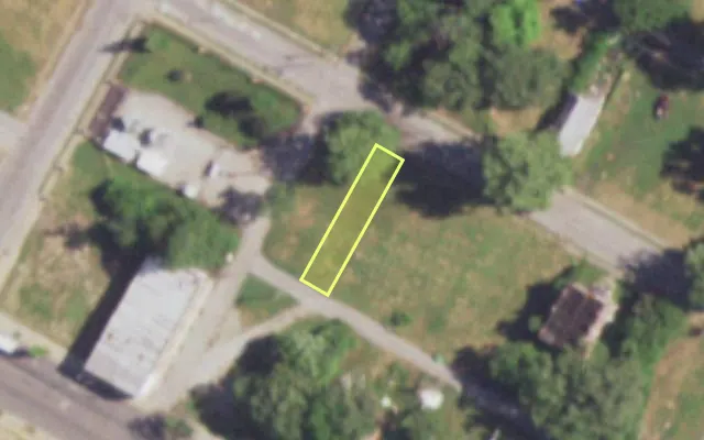 Aerial view of 4446 ALDINE AV — vacant lot, St. Louis with approximate parcel outline