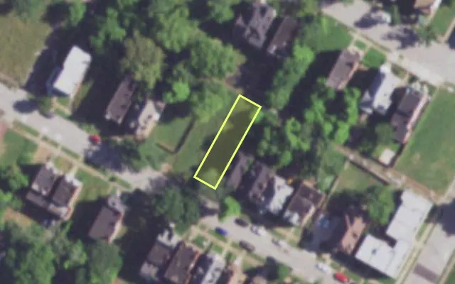 Aerial view of 3227 BARRETT ST — vacant lot, St. Louis with approximate parcel outline