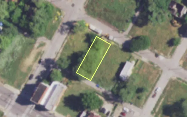 Aerial view of 4152 ALDINE AV — vacant lot, St. Louis with approximate parcel outline