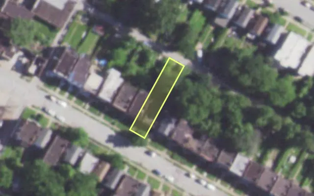 Aerial view of 5239 LOTUS AV — vacant lot, St. Louis with approximate parcel outline