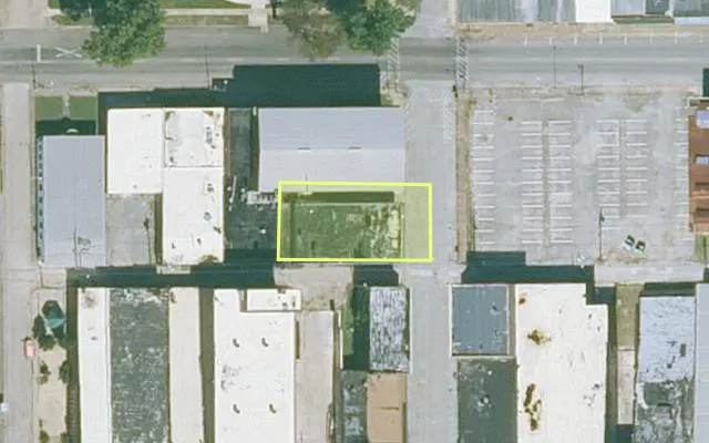 Aerial view of MISSISSIPPI County parcel 305-01015-000 — Arkansas post-auction with approximate parcel outline