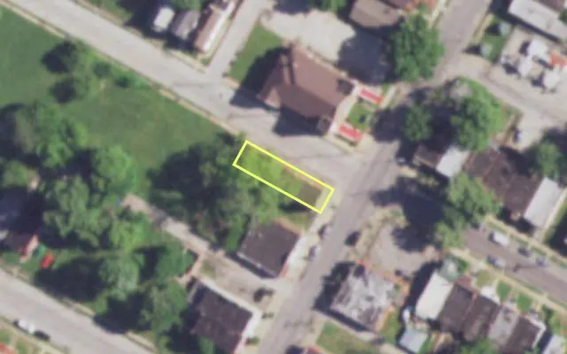 Aerial view of 4171 N NEWSTEAD AV — vacant lot, St. Louis with approximate parcel outline