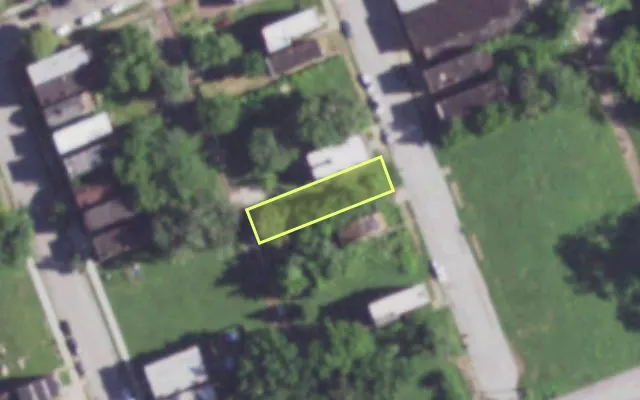 Aerial view of 4019 N 22ND ST — vacant lot, St. Louis with approximate parcel outline