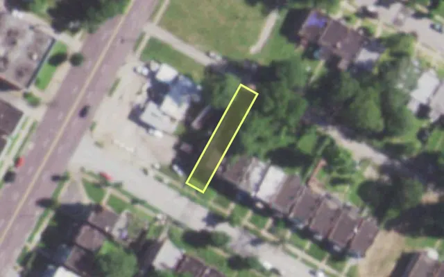 Aerial view of 5265 NORTHLAND AV — vacant lot, St. Louis with approximate parcel outline
