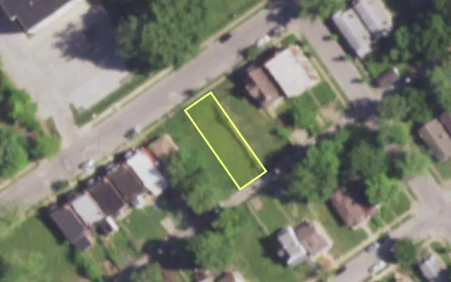 Aerial view of 5376 EMERSON AV — vacant lot, St. Louis with approximate parcel outline