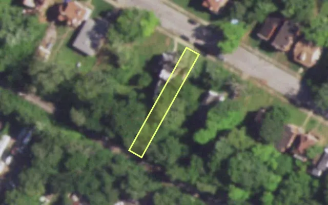Aerial view of 4756 COTE BRILLIANTE AV — vacant lot, St. Louis with approximate parcel outline