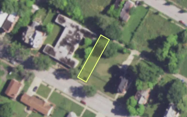 Aerial view of 3955 WEST BELLE PL — vacant lot, St. Louis with approximate parcel outline