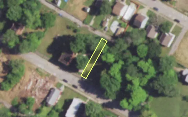 Aerial view of 4535 NORTH MARKET ST — vacant lot, St. Louis with approximate parcel outline