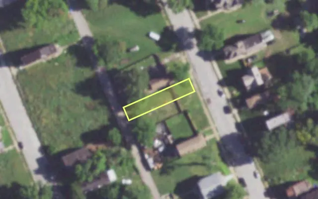 Aerial view of 4417 BLAIR AV — vacant lot, St. Louis with approximate parcel outline