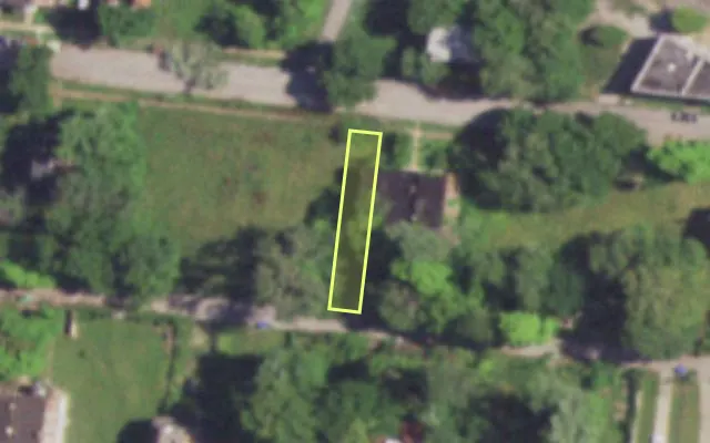 Aerial view of 4638 VERNON AV — vacant lot, St. Louis with approximate parcel outline