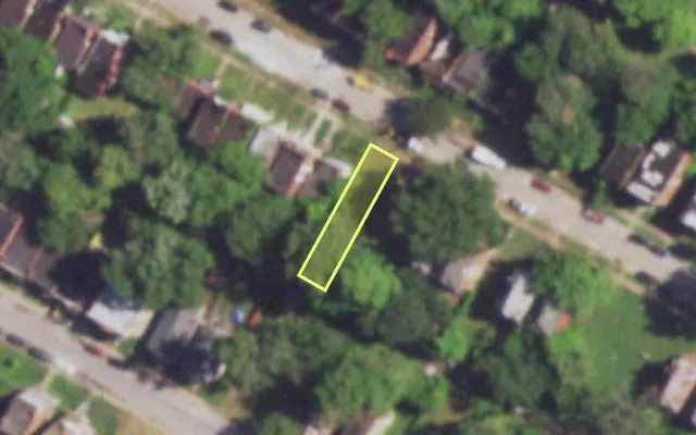 Aerial view of 4764 NORTHLAND AV — vacant lot, St. Louis with approximate parcel outline