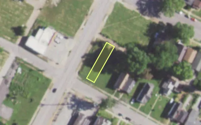 Aerial view of 5763 ROOSEVELT PL — vacant lot, St. Louis with approximate parcel outline