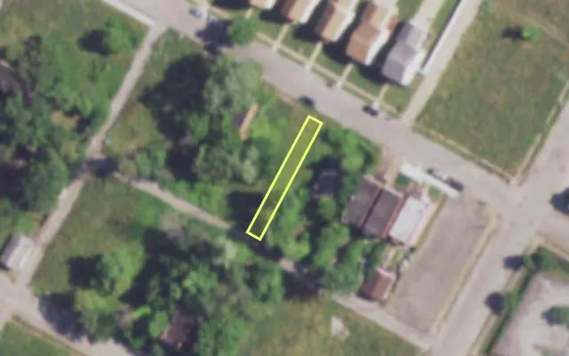 Aerial view of 4220 GARFIELD AV — vacant lot, St. Louis with approximate parcel outline