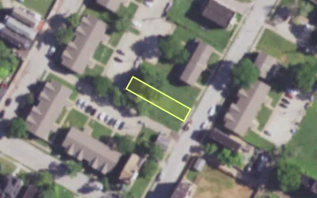Aerial view of 4017 PLEASANT ST — vacant lot, St. Louis with approximate parcel outline