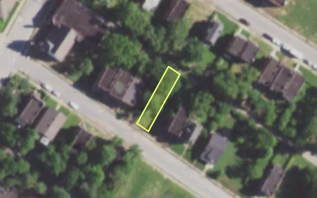 Aerial view of 5963 WABADA AV — vacant lot, St. Louis with approximate parcel outline