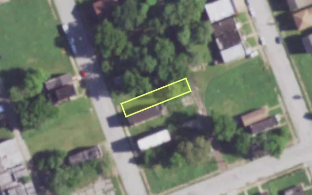 Aerial view of 3916 N 23RD ST — vacant lot, St. Louis with approximate parcel outline