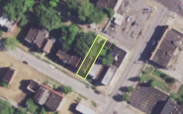 Aerial view of 3909 MAFFITT AV — vacant lot, St. Louis with approximate parcel outline