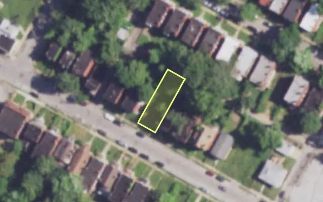 Aerial view of 4463 MARGARETTA AV — vacant lot, St. Louis with approximate parcel outline