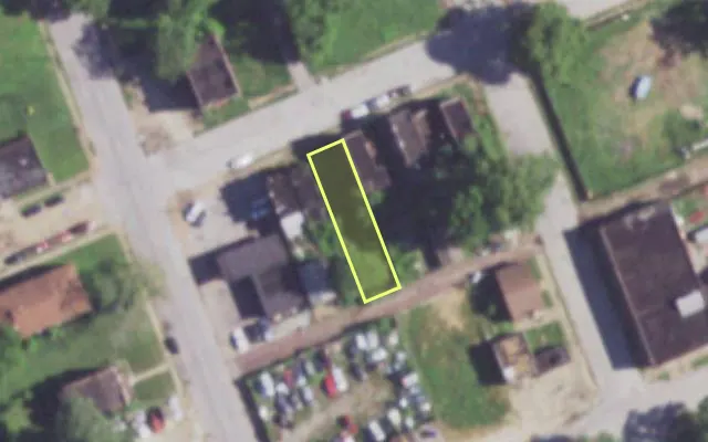 Aerial view of 2112 PENROSE ST — vacant lot, St. Louis with approximate parcel outline