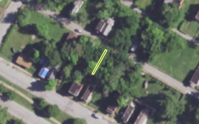 Aerial view of 3926 SHERMAN PL — vacant lot, St. Louis with approximate parcel outline
