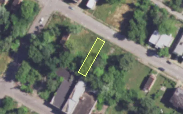 Aerial view of 3952 NORTH MARKET ST — vacant lot, St. Louis with approximate parcel outline