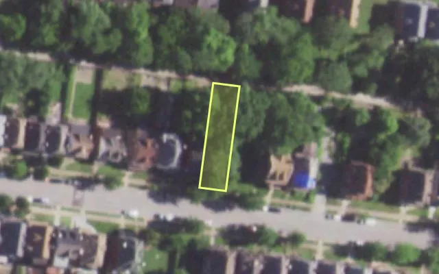 Aerial view of 5159 MAPLE AV — vacant lot, St. Louis with approximate parcel outline