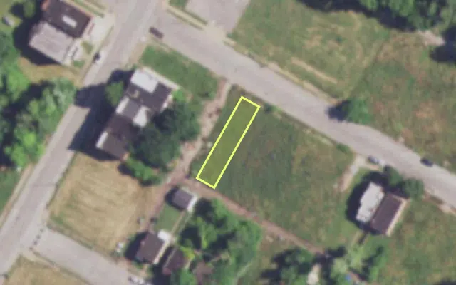 Aerial view of 4054 GARFIELD AV — vacant lot, St. Louis with approximate parcel outline