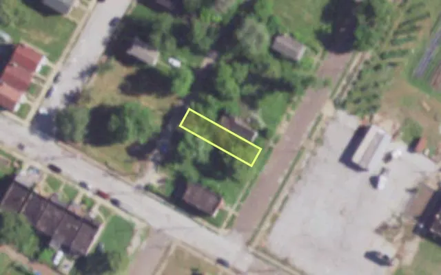 Aerial view of 4211 OBEAR AV — vacant lot, St. Louis with approximate parcel outline