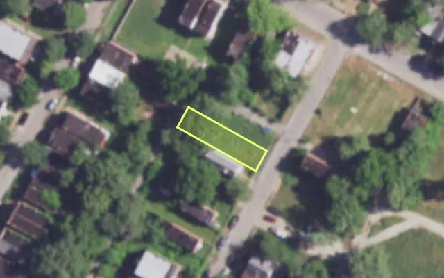 Aerial view of 3131 FAIR AV — vacant lot, St. Louis with approximate parcel outline